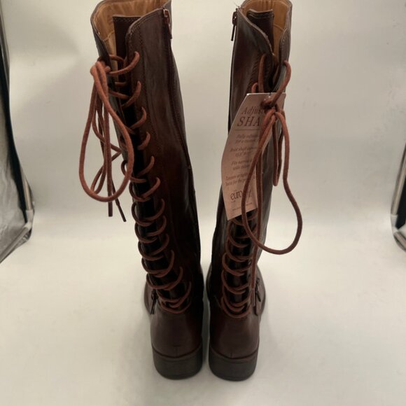 Euro soft tall brown lace up boots - Picture 5 of 8